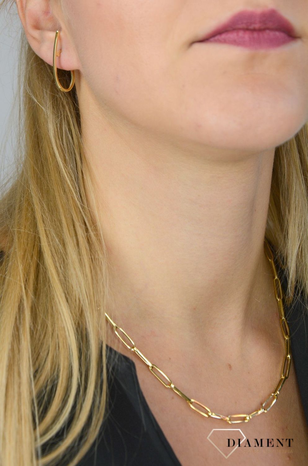 Złote kolczyki koła 585 gładkie polaris DIA-KLC-E5LBJAN06-102 OR205574.jpg